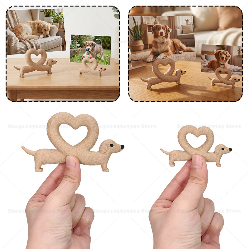 3D Printing Table - 3D Baskılı Kalp Şeklinde Dachshund Fotoğraf
