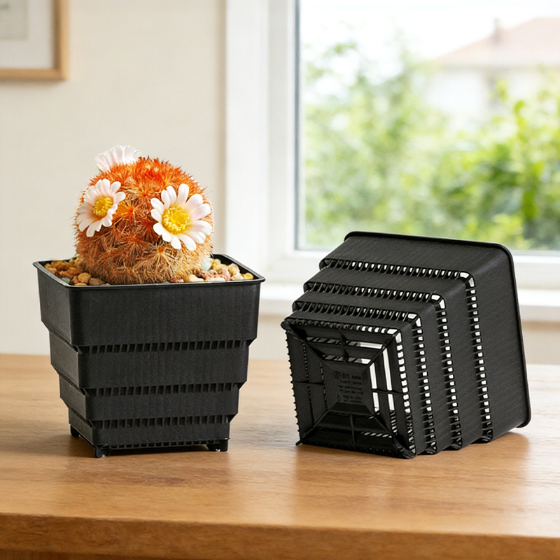 3D Printing Pot - MESHPOT 6'lı Paket Kare Saksılar (Sulu
