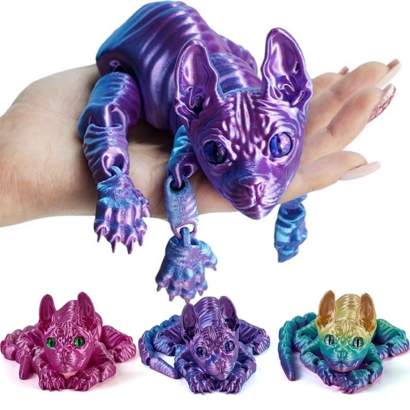 3D Printing Xmas - 3D Baskılı Sphynx Kedi Hayvan Oyuncakları