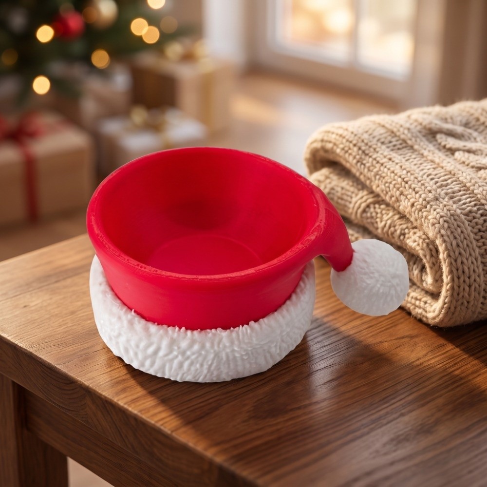 3D Printing Xmas - Noel Kase Noel Baba Şapkası Masa
