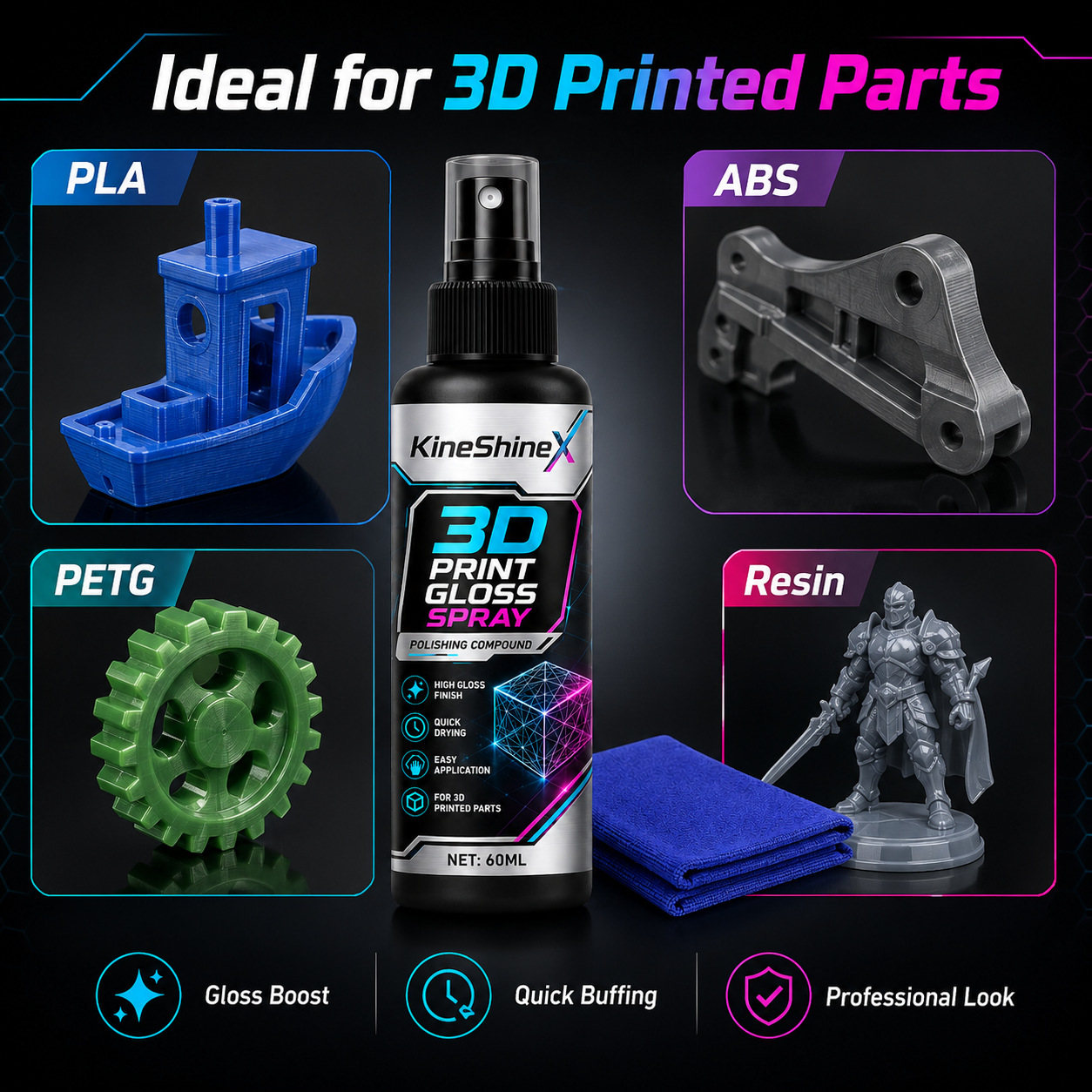 PLA ABS PETG Reçine için 3D Ba - 3D Printing Technology incelemesi ve fiyatı