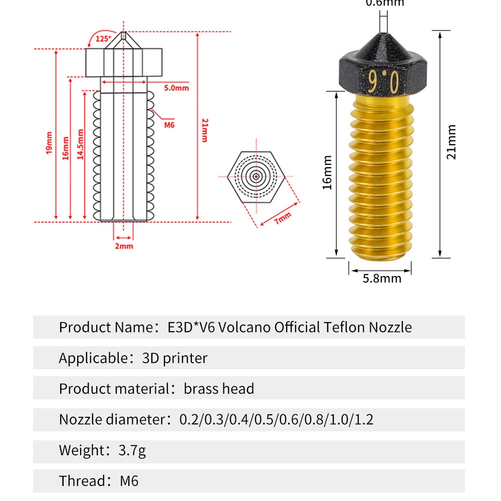 Yüksek Kalite 2 adet Volkan Me - 3D Printer Nozzle Brass incelemesi ve fiyatı