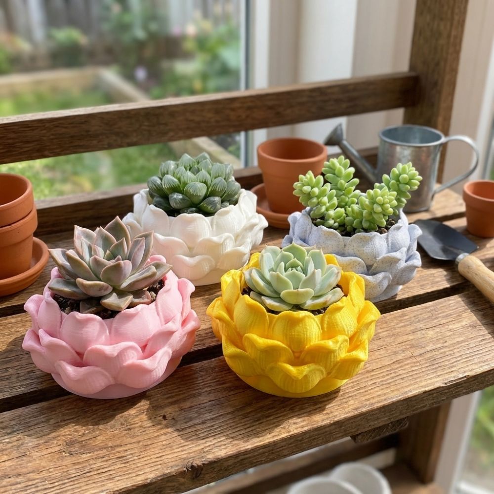 Lotus Şeklinde Sukulent Bitki  - 3D Printing Pot incelemesi ve fiyatı